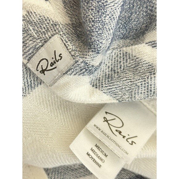 Rails Womens M Blue Checkered‎ Soft Long Sleeve Rayon Button Up Top - Picture 7 of 13